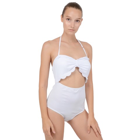 Scallop Top Cut Out Swimsuit