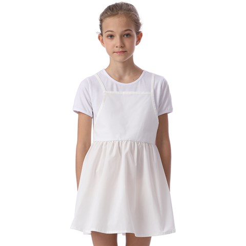 Kids  Short Sleeve Pinafore Style Dress