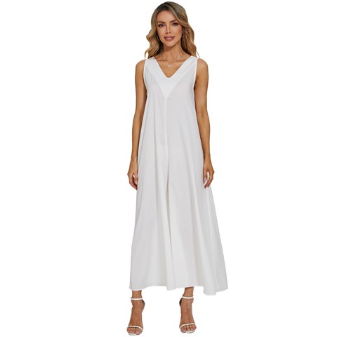 V-Neck Sleeveless Loose Fit Overalls
