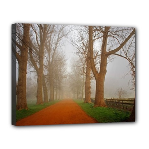 Foggy Morning, Oxford 11  X 14  Framed Canvas Print by artposters