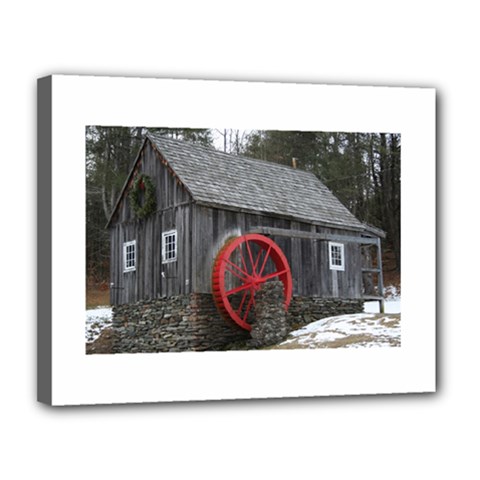 Vermont Christmas Barn Canvas 14  X 11  (framed) by plainandsimple