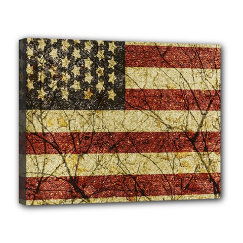 Vinatge American Roots Canvas 14  X 11  (framed) by dflcprints