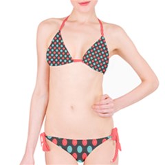 Aqua & Coral Dots Bikini by DigitalArtCreations