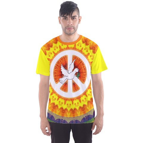 Psychedelic Peace Dove Mandala All Over Print Sport Tee (men) by StuffOrSomething