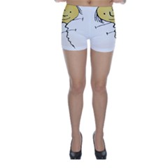 Happy Heart Flying Raster Illustration02 Skinny Shorts by dflcprints