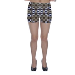 Baroque Ornament Pattern Print Skinny Shorts by dflcprintsclothing