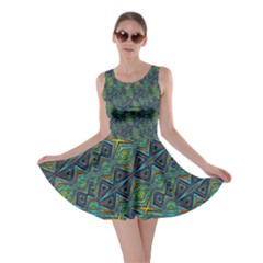 Tribal Style Colorful Geometric Pattern Skater Dress by dflcprintsclothing