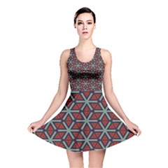 Cubes Pattern Abstract Design Reversible Skater Dress by LalyLauraFLM