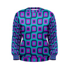 Blue Purple Squares Pattern Women s Sweatshirt by LalyLauraFLM