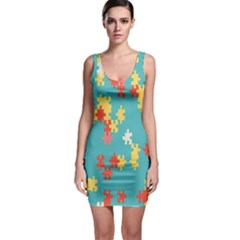 Puzzle Pieces Bodycon Dress by LalyLauraFLM