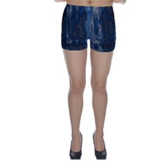 Blue Black Texture Skinny Shorts by LalyLauraFLM