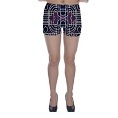 Tribal Style Ornate Grunge Pattern  Skinny Shorts by dflcprintsclothing