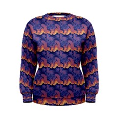 Pink Blue Waves Pattern Sweatshirt by LalyLauraFLM