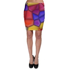 3d Colorful Shapes Bodycon Skirt by LalyLauraFLM
