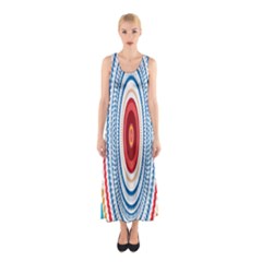 Colorful Round Kaleidoscope Full Print Maxi Dress by LalyLauraFLM
