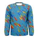 Colorful shapes on a blue background Men  Long Sleeve T-shirt View1