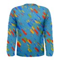 Colorful shapes on a blue background Men  Long Sleeve T-shirt View2