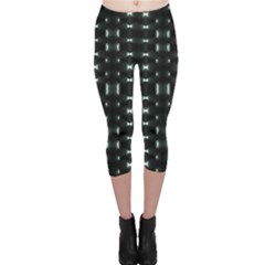 Futuristic Dark Hexagonal Grid Pattern Design Capri Leggings  by dflcprintsclothing