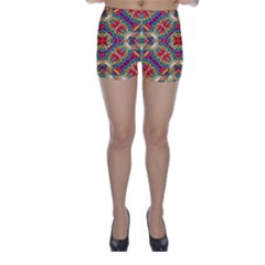 Multicolor Geometric Print Skinny Shorts by dflcprintsclothing