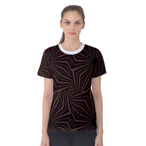 Tribal Geometric Vintage Pattern  Women s Cotton Tee by dflcprintsclothing