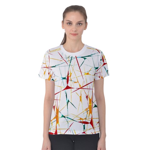 Colorful Splatter Print Women s Cotton Tee by dflcprintsclothing