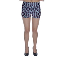 Modern Floral Geometric Pattern Skinny Shorts by dflcprintsclothing
