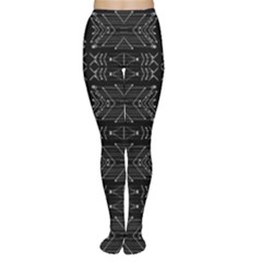 Black And White Tribal Print Tights by dflcprintsclothing
