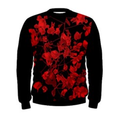 Dark Red Floral Print Men s Sweatshirt