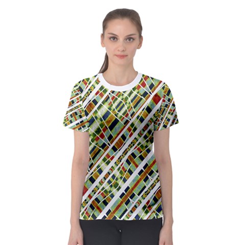 Colorful Tribal Geometric Print Women s Sport Mesh Tee by dflcprintsclothing