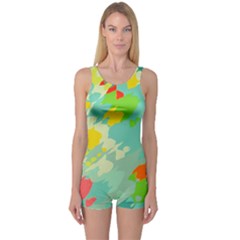 Smudged Shapes Women s Boyleg One Piece Swimsuit by LalyLauraFLM