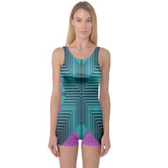 Tribal Purple Rhombus Women s Boyleg One Piece Swimsuit by LalyLauraFLM