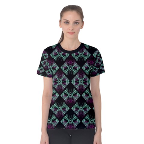 Elegant Pattern Print Women s Cotton Tee by dflcprintsclothing