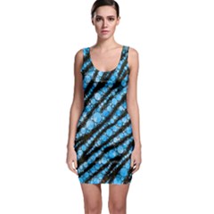 Bright Blue Tiger Bling Pattern  Bodycon Dress by OCDesignss