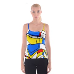 Colorful Distorted Shapes Spaghetti Strap Top by LalyLauraFLM