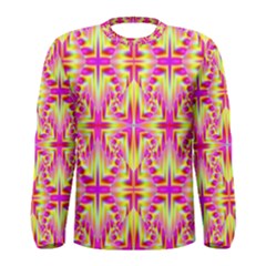 Pink And Yellow Rave Pattern Men s Long Sleeve T-shirt by KirstenStar