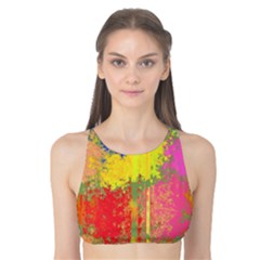 Colorful Paint Spots Tank Bikini Top by LalyLauraFLM