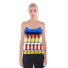 Colorful Rectangles Pattern Spaghetti Strap Top by LalyLauraFLM