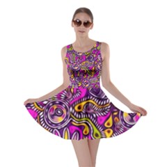 Purple Tribal Abstract Fish Skater Dress by KirstenStar