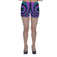 Distorted Concentric Circles Skinny Shorts by LalyLauraFLM