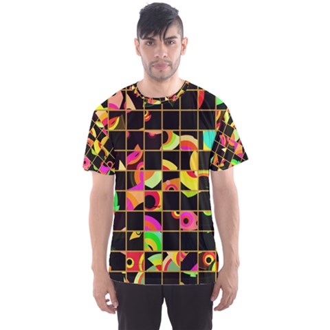Pieces In Squares Men s Sport Mesh Tee by LalyLauraFLM