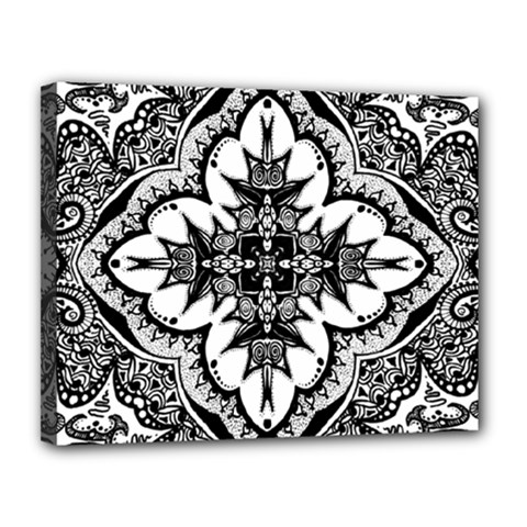 Doodle Cross  Canvas 14  X 11  (framed) by KirstenStar