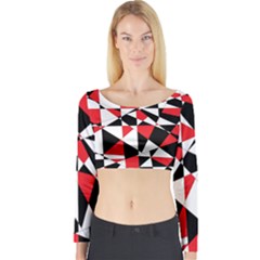 Shattered Life Tricolor Long Sleeve Crop Top (tight Fit) by StuffOrSomething
