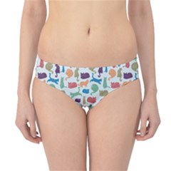 Blue Colorful Cats Silhouettes Pattern Hipster Bikini Bottoms by Contest580383