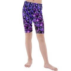  Blue Purple Shattered Glass Kid s Swimwear by KirstenStar