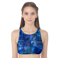Blue Squares Tiles Tank Bikini Top by KirstenStar