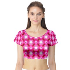 Cute Pretty Elegant Pattern Short Sleeve Crop Top by GardenOfOphir