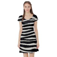 Black White Tiger  Short Sleeve Skater Dress by OCDesignss