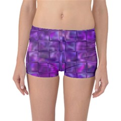 Purple Square Tiles Design Reversible Boyleg Bikini Bottoms by KirstenStar