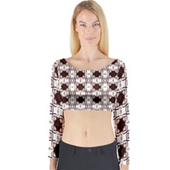 Cute Pretty Elegant Pattern Long Sleeve Crop Top by GardenOfOphir