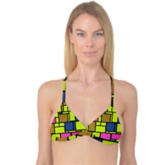 Squares And Rectangles Reversible Tri Bikini Top by LalyLauraFLM